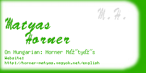 matyas horner business card